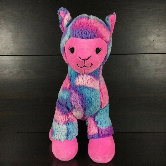 Build-A-Bear - Llama - Pink/Blue/Purple - Marbled Colors Plush - Picture 1 of 3